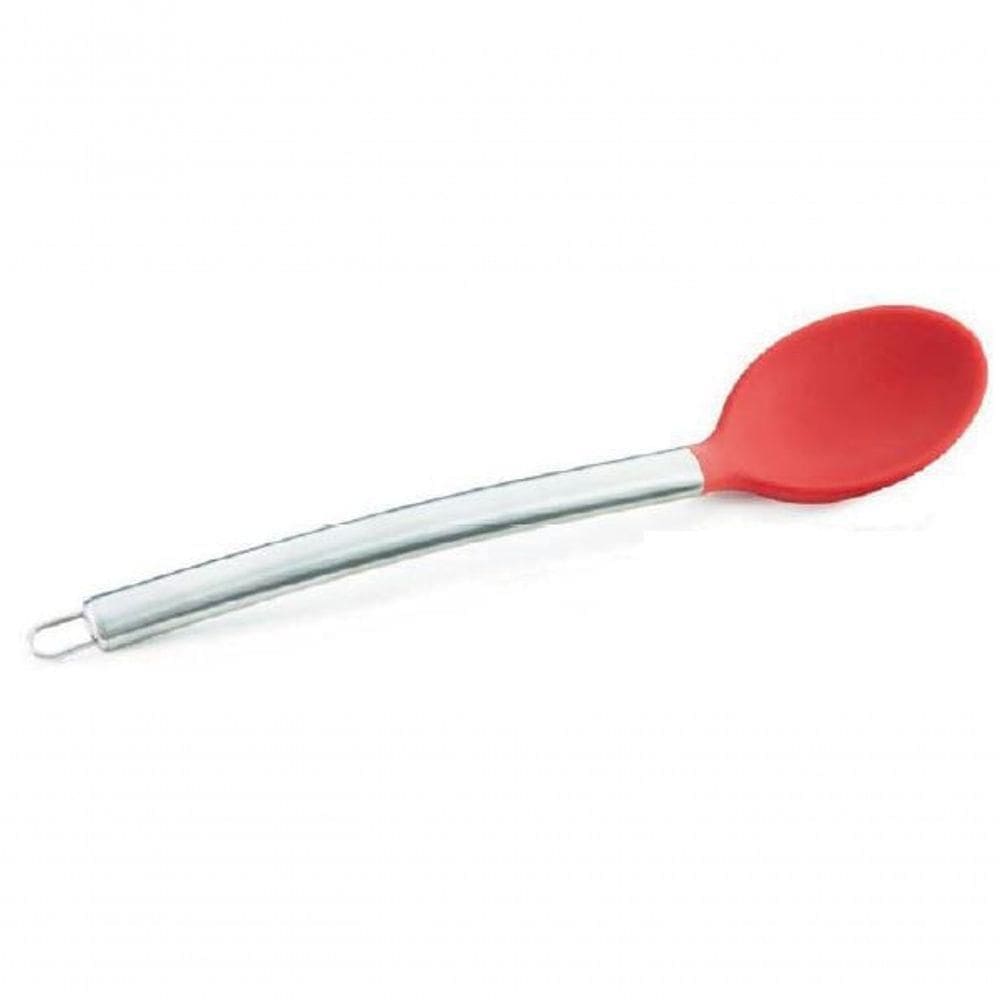 Colher Para Arroz De Silicone Vermelho Com Cabo Em Inox 34 Cm - Mimo Style - Asa1301