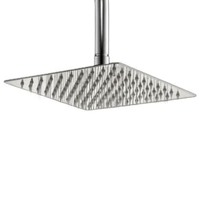 Ducha Inox Quadrada 30X30 Cm Teto Cromada Braço Redondo Pex