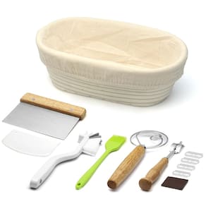 Cesta de prova de pão Komlyar Banneton Kit de massa fermentada de 25 cm