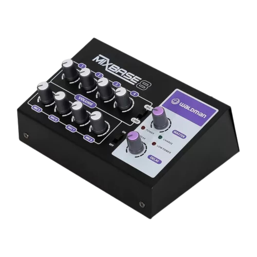Mixer de Som 8 Canais Waldman Mix Base 8 Profissional