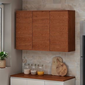 Armário Aéreo 3 Portas 120 cm 100% MDF Canela