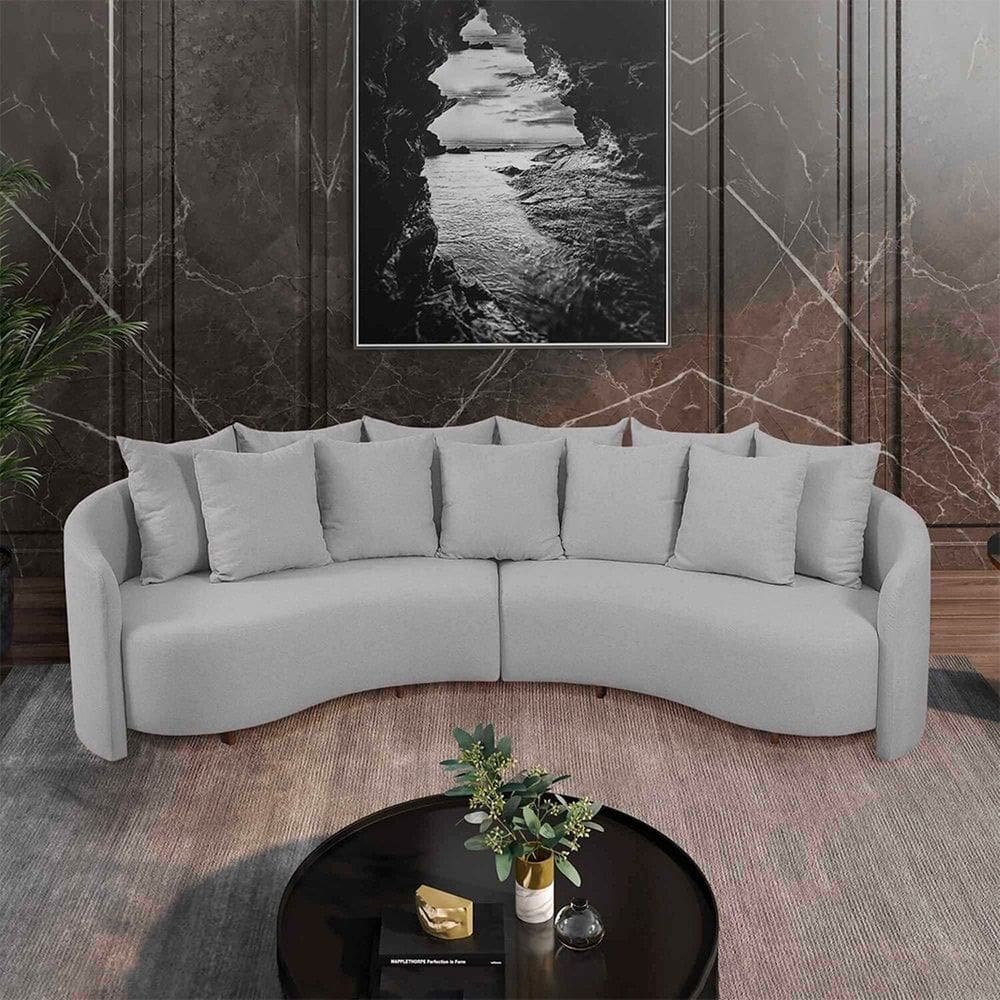 Sofa 4 Lugares Organico Amendoa 2322  250cm Cinza
