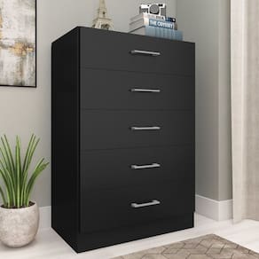 Cômoda para Quarto com 5 Gavetas Aruba Preto