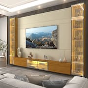 Home 293cm 5 Portas com 3 Portas Reflecta com LED 100% MDF Luminare Off White