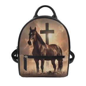 Mini mochila Showudesigns Cross Horse para mulheres marrom