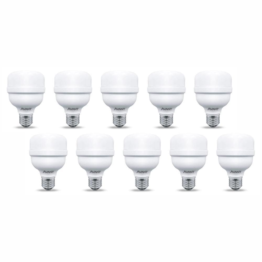 Kit 10 Lâmpadas Led Bulbo High Power 40W Bivolt E27 6500K
