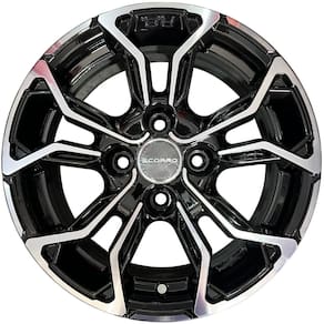 Jogo 4 Rodas Scorro S-271 Sandero RS Aro 14 4 X 100 Preto Diamante Tala 5,5 ET 35