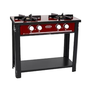 Fogão Industrial Esmaltado Baixa Pressão Gás Bravo 2 Bocas Br2b Vr - Venâncio Vermelho Vermelho