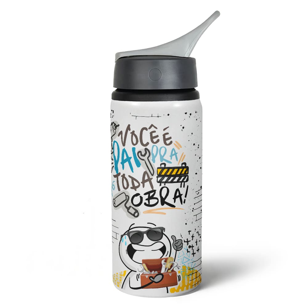 Garrafa Squeeze NK Funny Pais - Você é pai pra toda obra