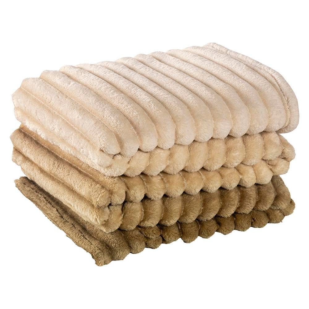 Cobertor Queen Fluffy Manta Flannel Ultrasoft - Gold