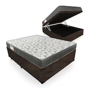 Cama Box Baú Casal Suede + Colchão De Espuma D33 - SerenePrime - 138cm