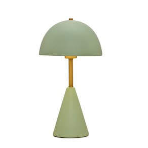 Luminária de Mesa Abajur em Cerâmica Verde e Dourado 41cm 1E27 15403-PL