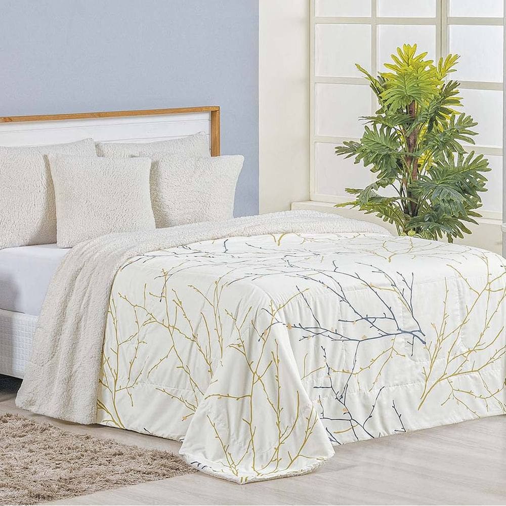 Cobertor Solteiro Top Line Hipercal/Sherpa 1 Peça - Gallys - 100% Poliéster