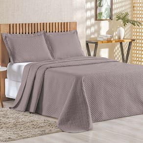 Cobre Leito Queen Bouti Mavie Geométrico 180 Fios 3 Peças - Lavanda - 100% Poliéster