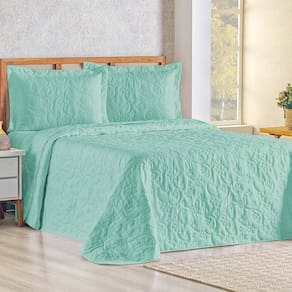 Cobre Leito Queen Bouti Mavie Floral 180 Fios 3 Peças - Tifany - 100% Poliéster