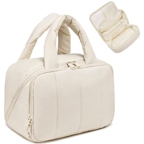 Bolsa de higiene de viagem CAMTOP para mulheres, leve, bege