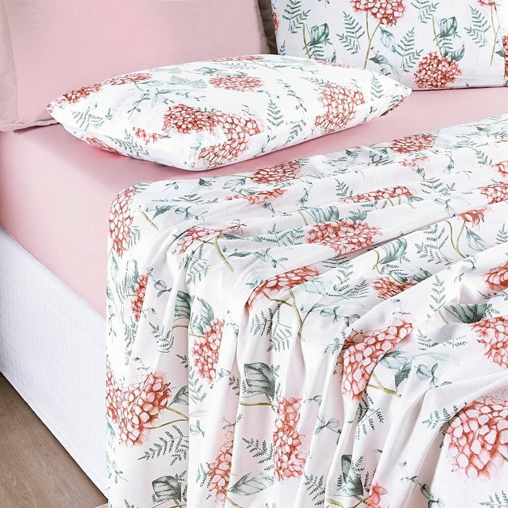 Jogo de Lençol King Cotton Select Estampado 200 Fios 4 Peças - Hortência