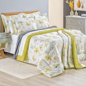 Edredom Queen Borboleta Estampado 150 Fios 100% Algodão 3 Peças