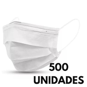 500 Mascaras Descartavel Branca Tnt Tripla Aradesc