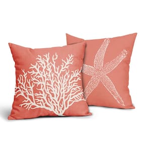 Capas de almofada ABSOP Coastal Coral 60x60cm, conjunto de 2