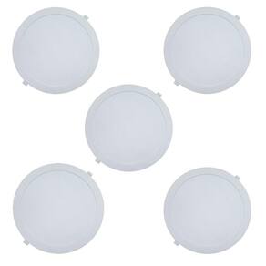 Kit 5 Painéis Plafon de Embutir Modaza Polipropileno Redondo 24W, Branco 6500K