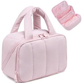 Bolsa de higiene de viagem CAMTOP para mulheres, leve, rosa