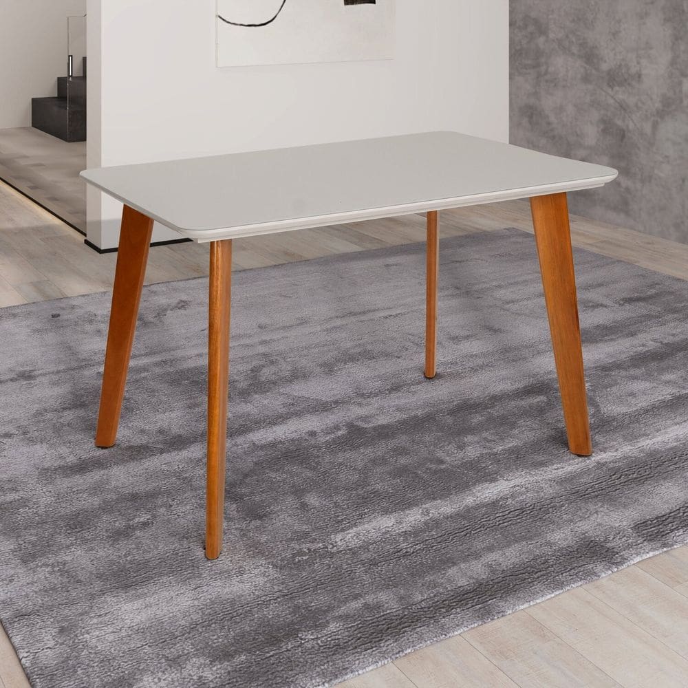 Mesa 4 Lugares de Madeira Maciça Verona Authentic Espresso Móveis Champagnhe/Off White