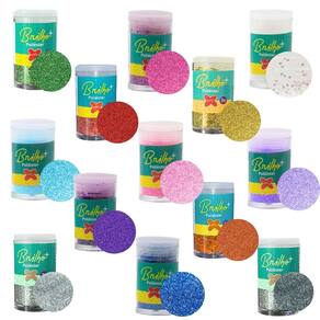 Kit 13 Potes de Glitter Escolar PVC Metálico Brilho Poliéster Pote 3g Make+ | Purpurina | Brilho em Pó | Neon | Unhas