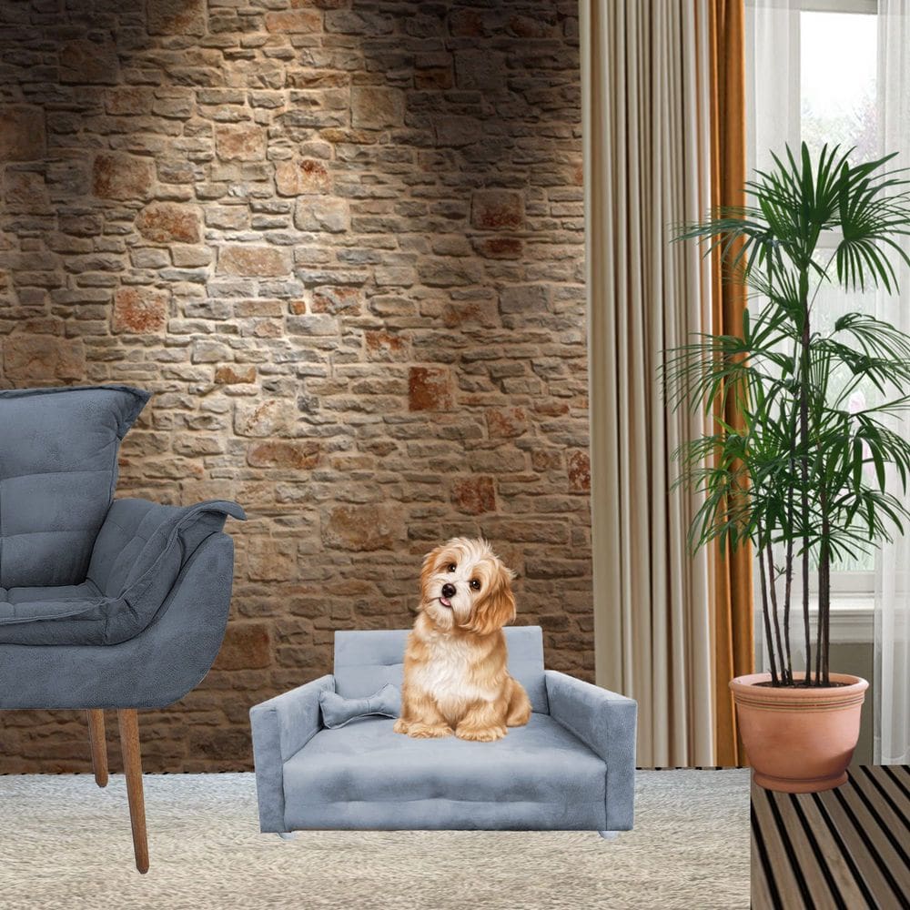 Poltrona Sofazinho Pet Caes e Gatos Porte Medio e Pequeno Bob Grafitte