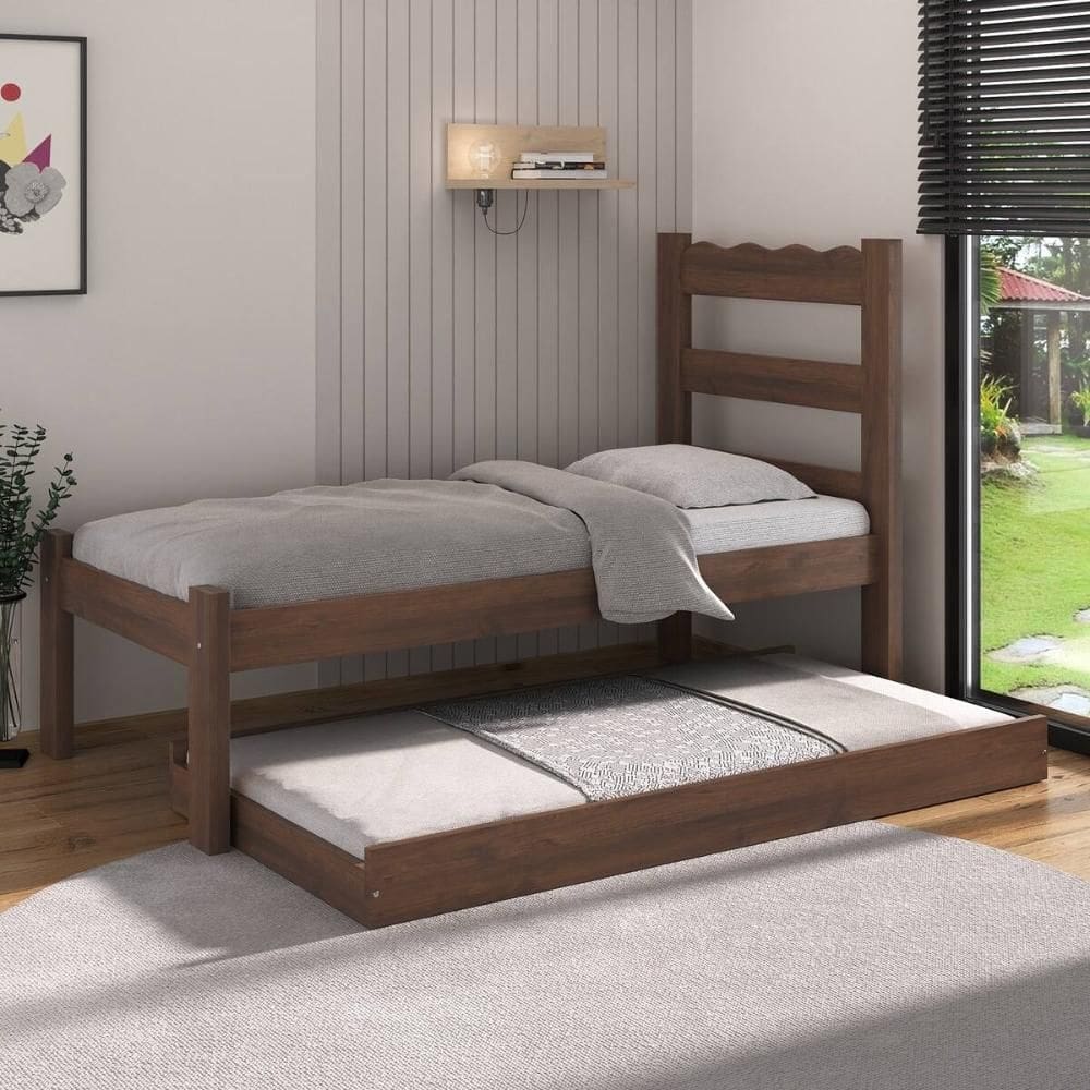 Bicama de Madeira Maciça para Colchão 78/88x188cm Multimóveis CR35257