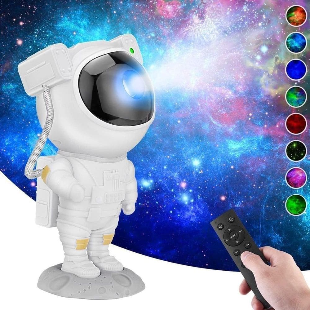 Luminária Astronauta Projetor Luz Galáxia Estrelas Bluetooth