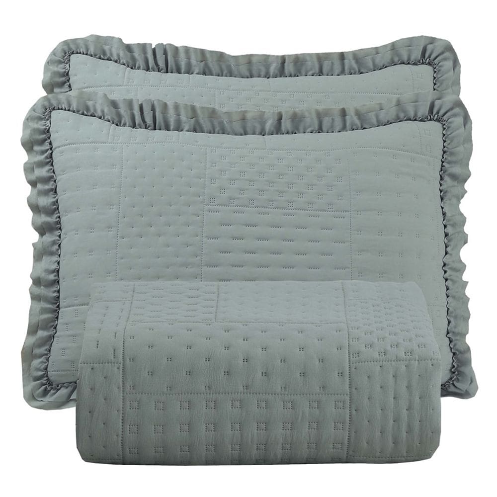 Cobre Leito King Percal 300 Fios Babado Malvinni 3 Peças