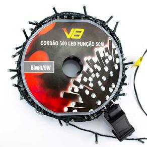 Cordão Natal Pisca 8 Funções 500 Leds 50m Branco Quente Bivolt Uso Externo 14756-PL