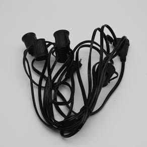 Cordão Varal de Luzes Eco Preto 5E27 5M IP54