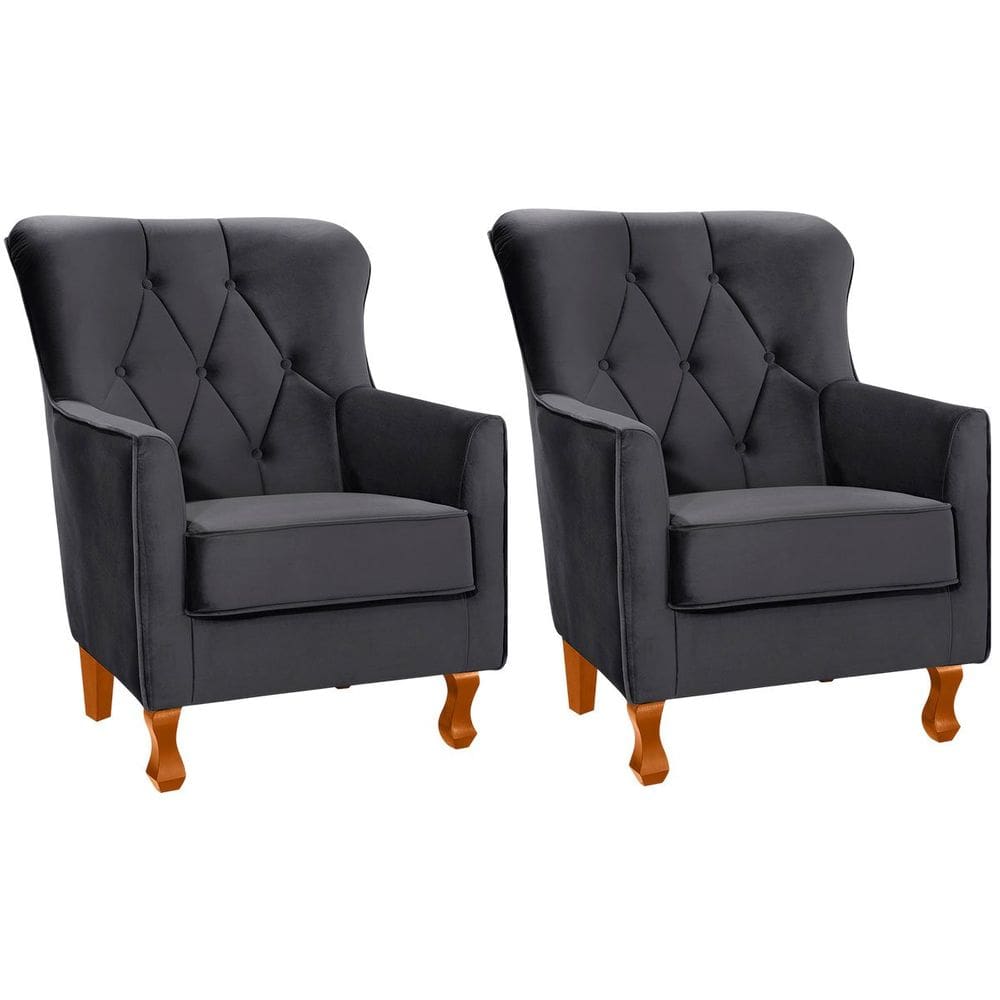 Kit 2 Poltronas para Sala Decorativas c/ Capitonê Carrara