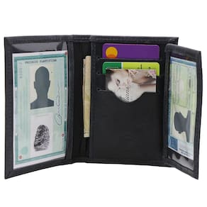 Carteira Masculina Porta Rg Porta Cnh Porta Cartões Em Couro Preto
