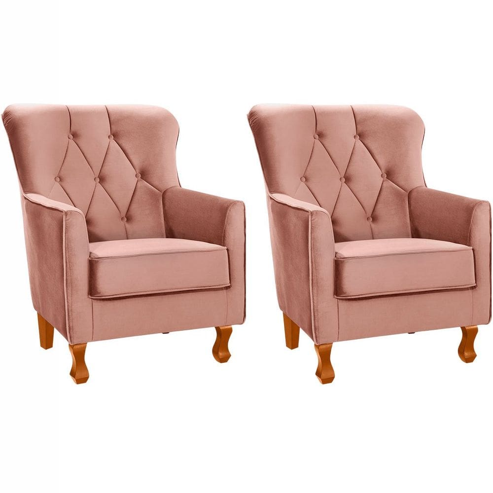 Kit 2 Poltronas para Sala Decorativas c/ Capitonê Carrara