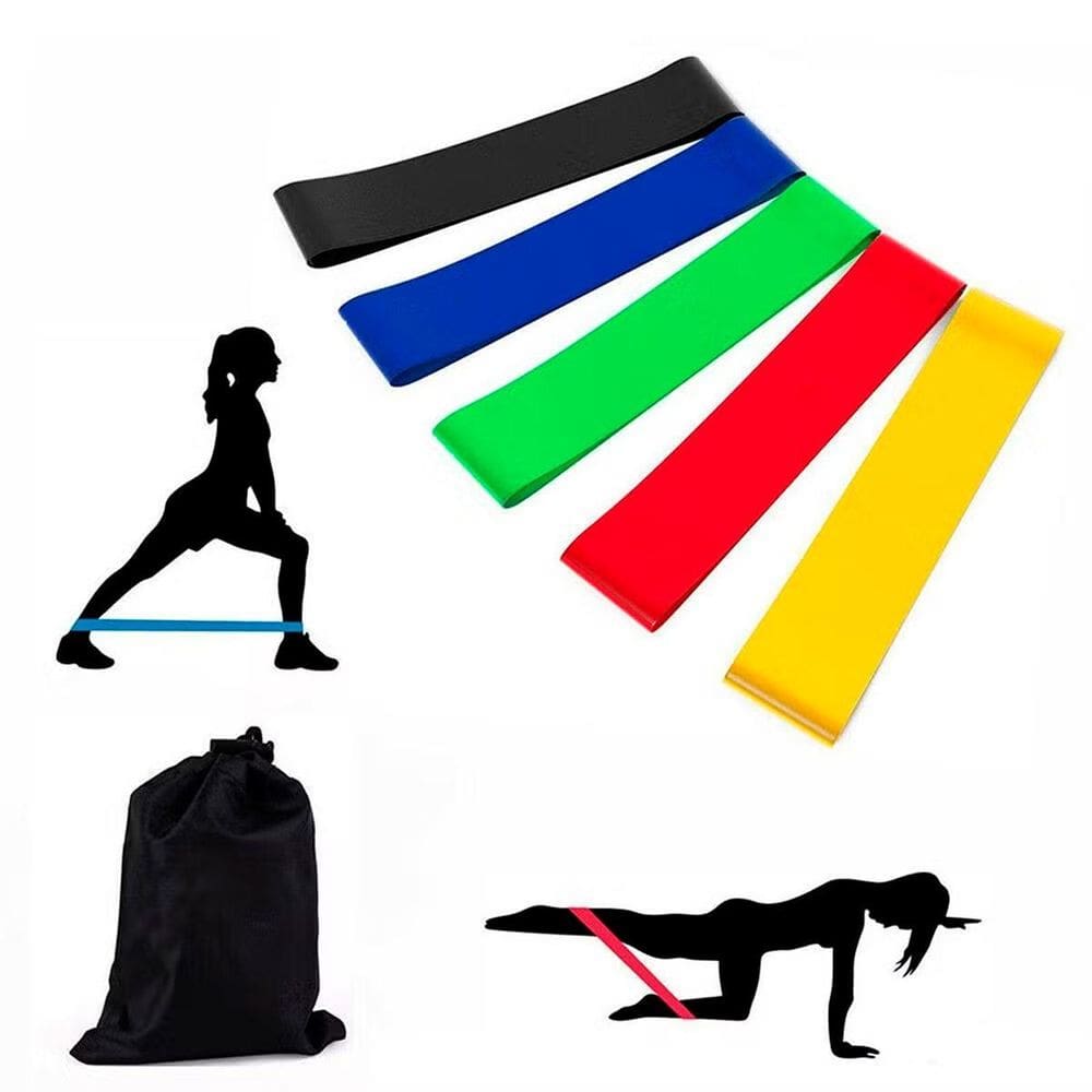 Kit 5 Faixas Elásticas Extra Forte Exercícios Musculação