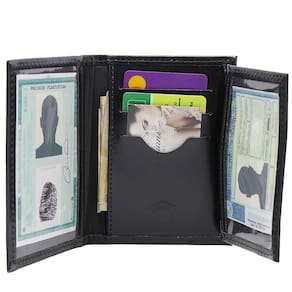 Carteira Masculina Porta Rg Porta Cnh Porta Cartões Em Couro Preto Liso