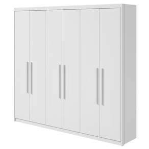 Guarda Roupa Casal Áries 6 Portas Branco Brilho - Lopas