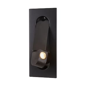 Arandela Cabeceira Leitura de Embutir Preto Led 19cm 3000K 3W