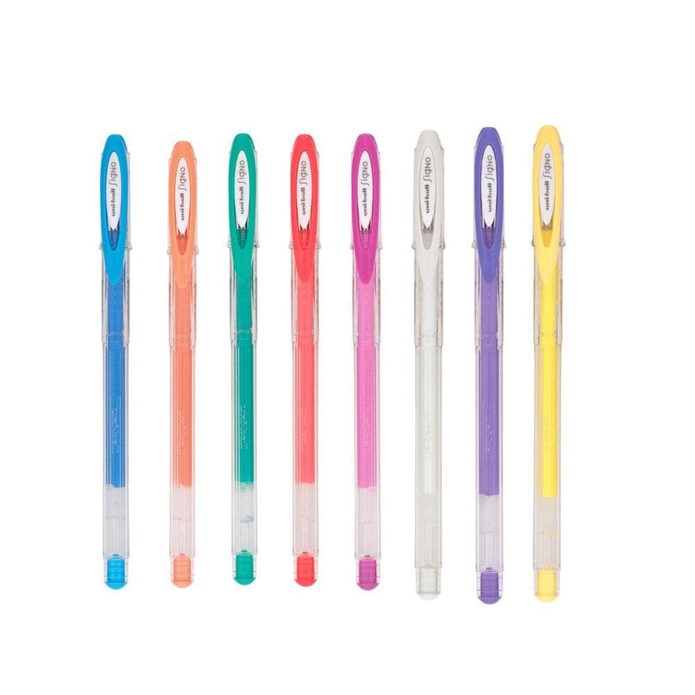 kit 08 Canetas Gel UNI BALL Signo Angelic Color 0.7mm Cores Pastel