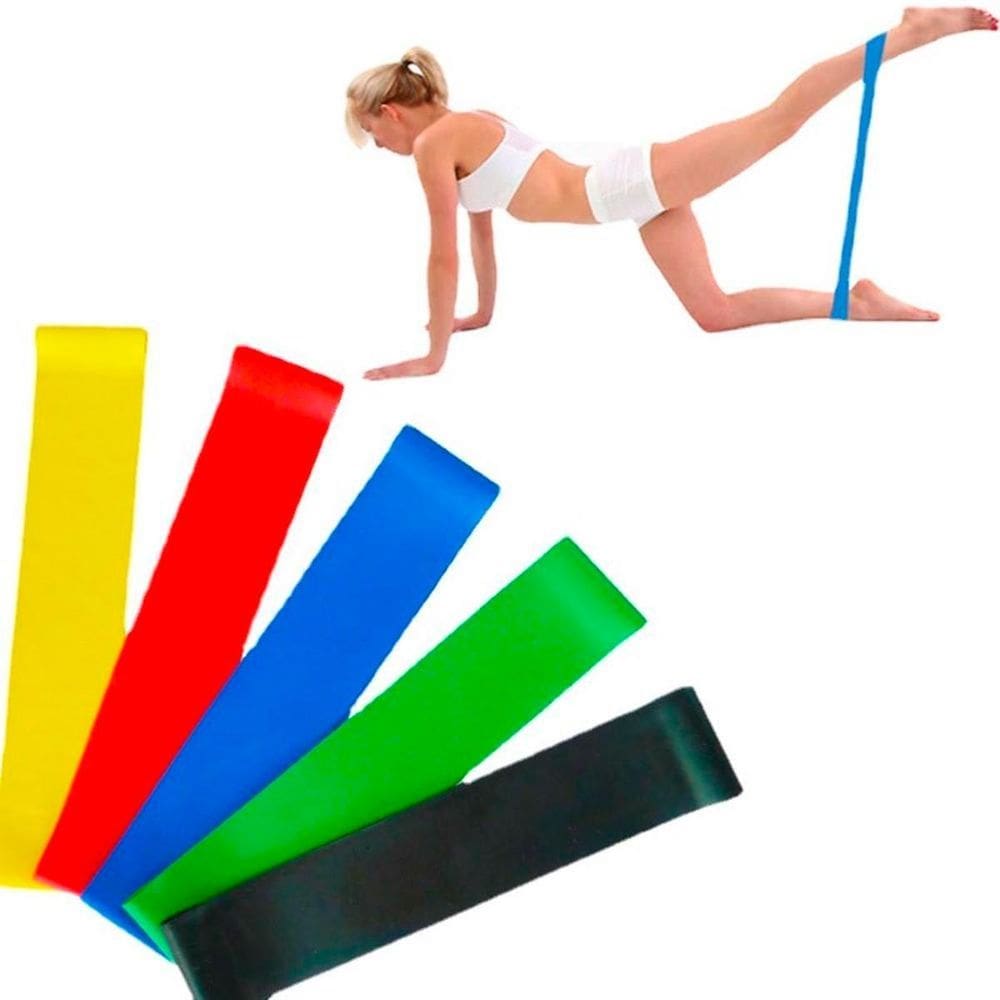 Kit 5 Elásticos Academia Exercícios Intensidade Musculação