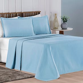 Cobre Leito Queen Charm Piquet 100% Algodão 3 Peças - Serenity