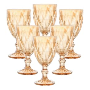 Conjunto 6 Taças de Vidro Diamante Golden 340ML