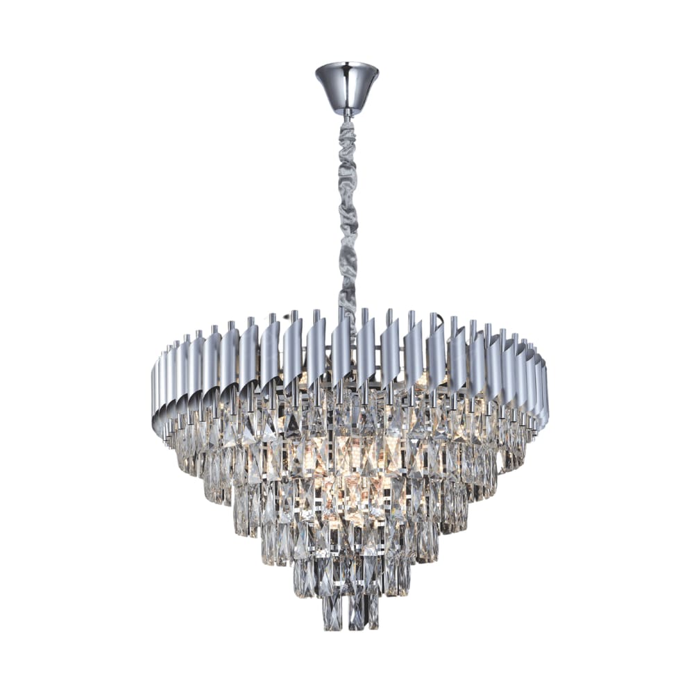 Lustre Cristal Metal Cromado 70cm 15E14