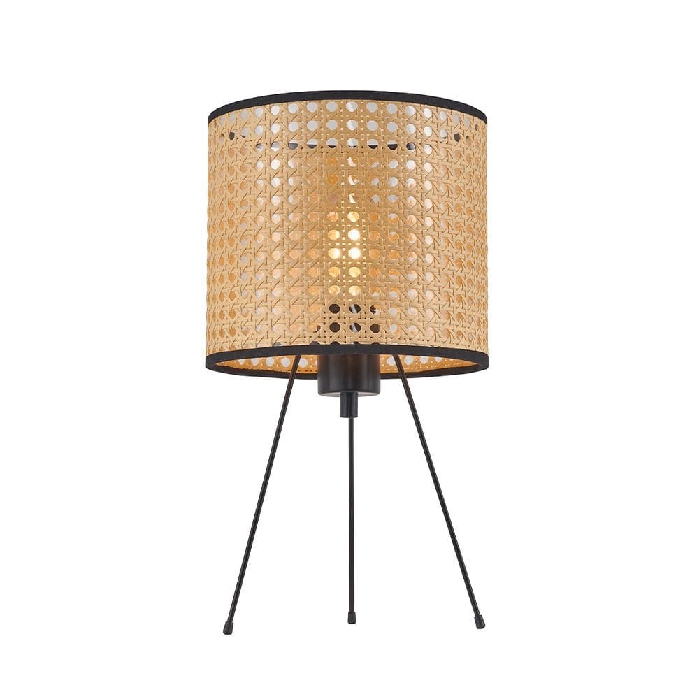 Luminária de Mesa Abajur Preto e Bege 37cm 1E27