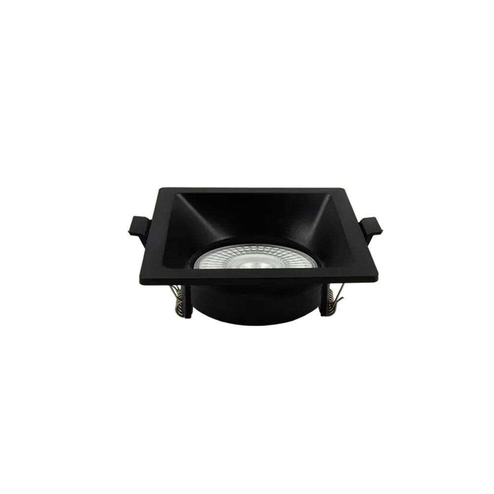 Spot de Embutir Quadrado Recuado Preto 9cm Led 5W 3000K Bivolt