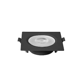 Spot de Embutir Quadrado Plano Preto 9cm Led 5W 4000K Bivolt