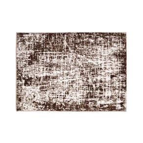 Tapete Decorativo Mesclado Branco e Marrom 140x100cm 15373-PL